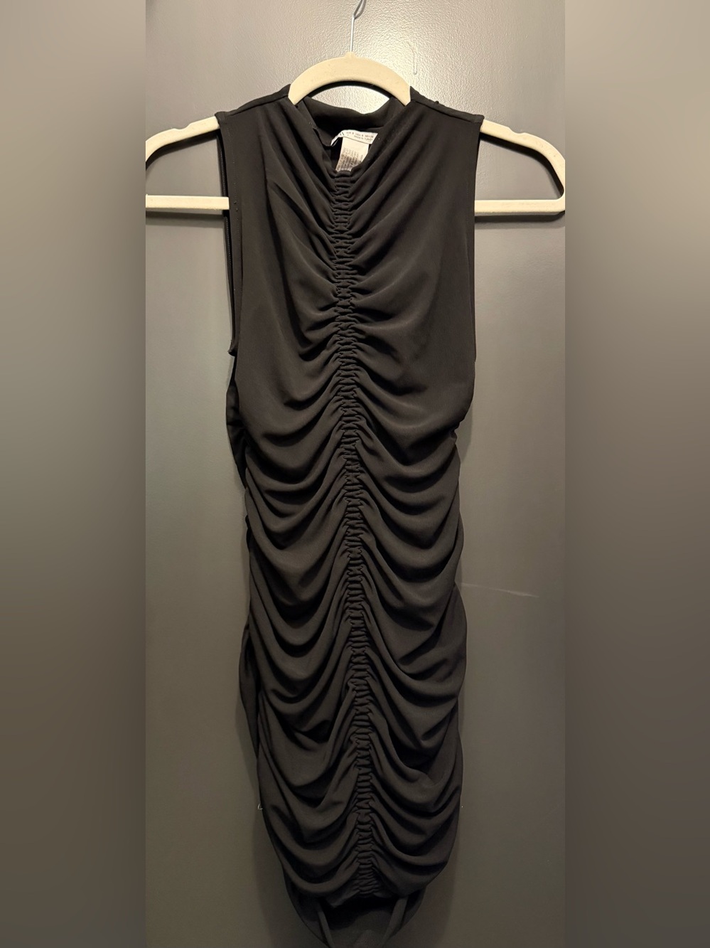Zara Black Ruched Mini Dress